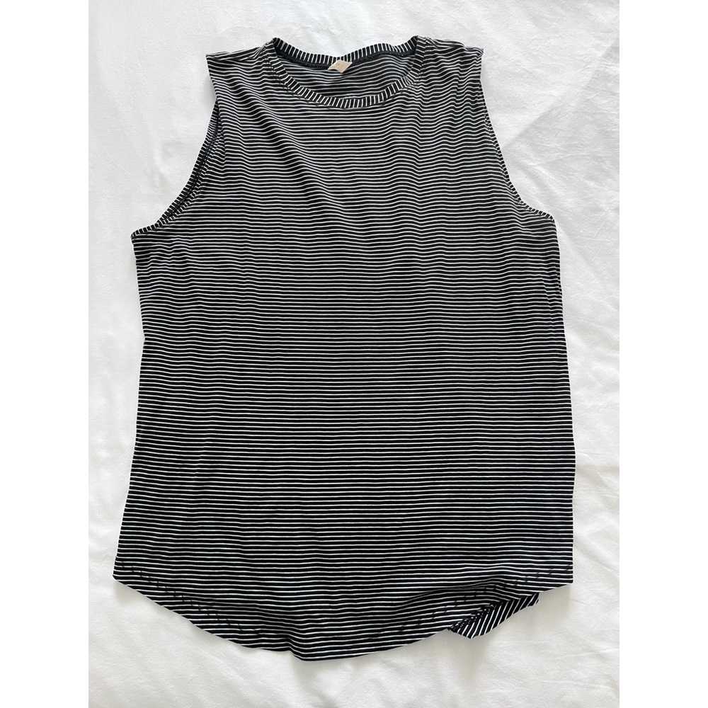 Lululemon Striped Black and White Sleeveless Top Muscle Tank